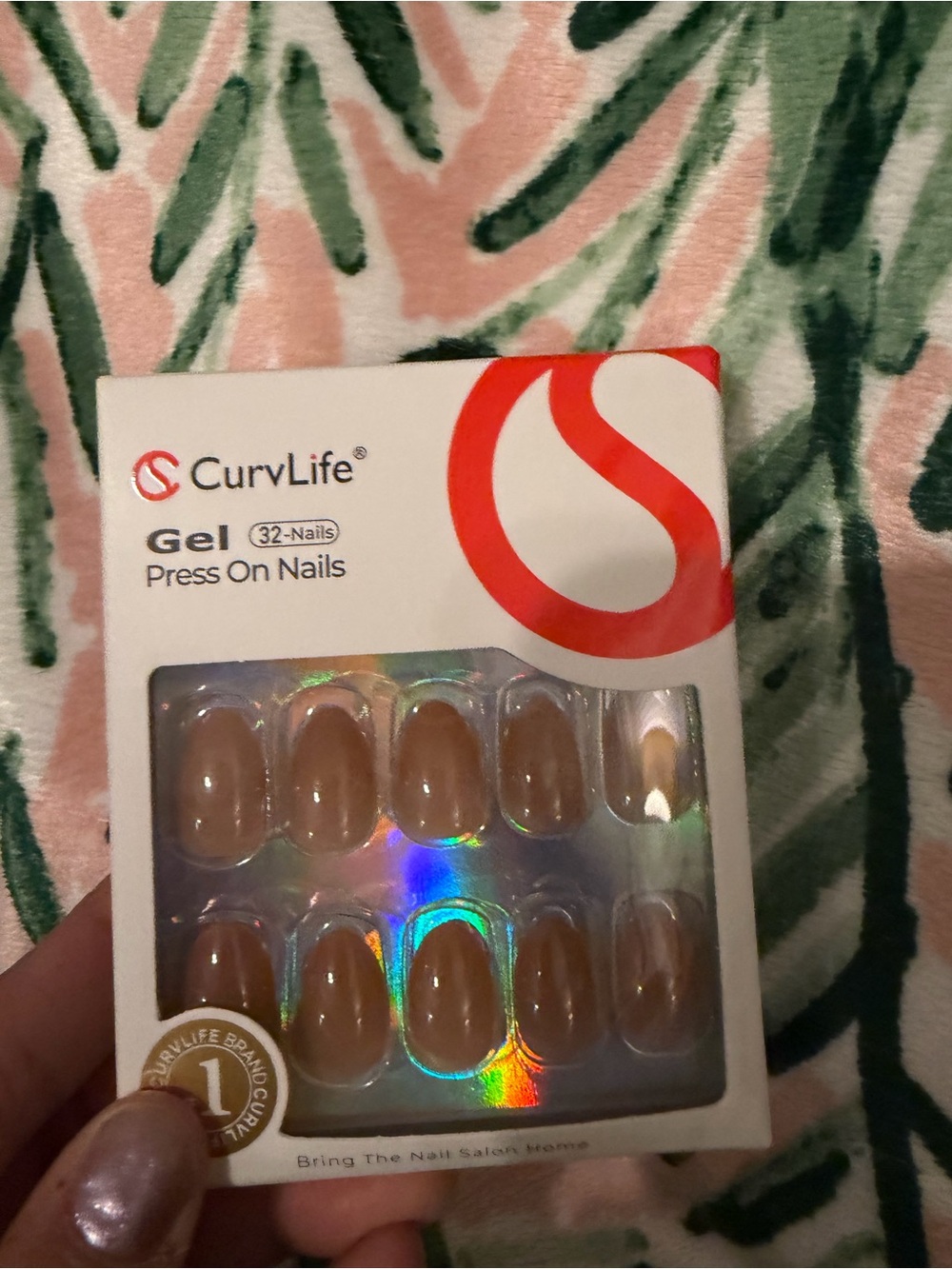 NEW in Box set of LifeGel Press-On Nails short style nude mauve light brown peti